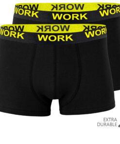 Work boxershorts til mænd i bomuldsblanding – 2-pak med elastisk talje og broderet 'WORK' logo