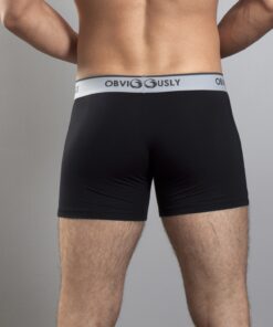 Sort anatomisk bambus boksershorts – 3" med anatomisk design og kort benlængde - Obviously Core