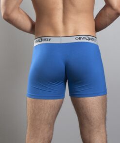 Blå anatomisk bambus boksershorts – 3" med anatomisk design og kort benlængde