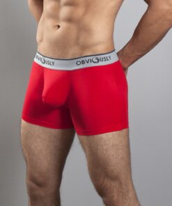 Rød anatomisk bambus boksershorts – 3" med tætsiddende pasform og flad tåsøm