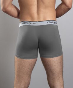 Grå anatomisk bambus boksershorts – 3" med anatomisk design og kort benlængde - Obviously Core