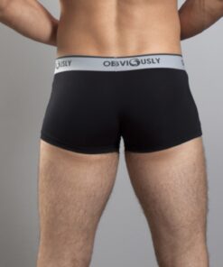 Sort anatomisk bambus trunk tights – bagfra med fokus på komfort og bevægelsesfrihed - Obviously Core