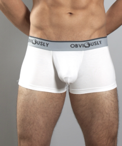 Hvid anatomisk bambus trunk tights – tætsiddende pasform og elastisk linning - Obviously Core