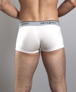 Hvid anatomisk bambus trunk tights – bagfra med fokus på komfort og bevægelsesfrihed - Obviously Core