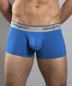 Blå anatomisk bambus trunk tights – tætsiddende pasform og elastisk linning - Obviously Core
