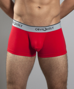 Rød anatomisk bambus trunk tights – tætsiddende pasform og elastisk linning - Obviously Core
