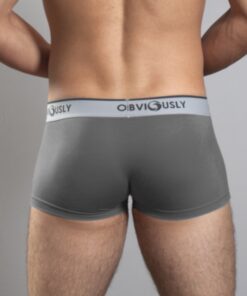 Grå anatomisk bambus trunk tights – bagfra med fokus på komfort og bevægelsesfrihed - Obviously Core