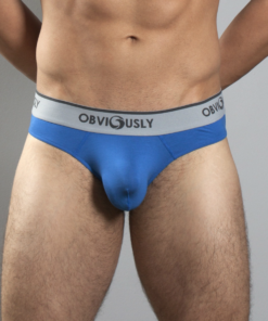 Blå anatomisk bambus hipster underbukser – tæt pasform og behagelig linning - Obviously Core