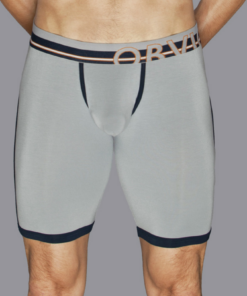 Grå Urban 9" Boxer bambus tights med anatomisk design og elastisk linning
