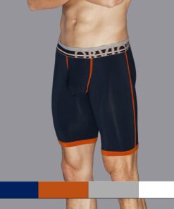 Farveudvalg for Obviously Urban 9" anatomiske bambus underbukser i grå, orange, hvid og navy blå