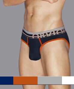 Farveudvalg for Obviously Urban Brief anatomiske bambus underbukser i grå, orange, hvid og navy blå