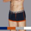 Farveudvalg for Obviously Urban Trunk anatomiske bambus underbukser i grå, orange, hvid og navy blå