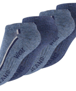 Jeans look børnestrømpe i kontrastfarver – blød komfortkant og rynkefri pasform