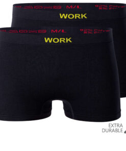 Work boksershorts til mænd i mikrofiber – 2-pak med elastisk talje og broderet 'WORK' logo